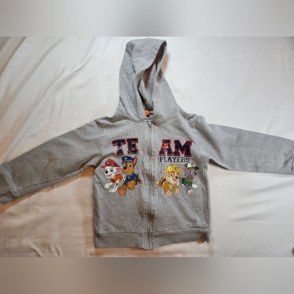Nickelodeon Boys Gray Team Paw Patrol Long Sleeve Zip Up Hoodie Size 6